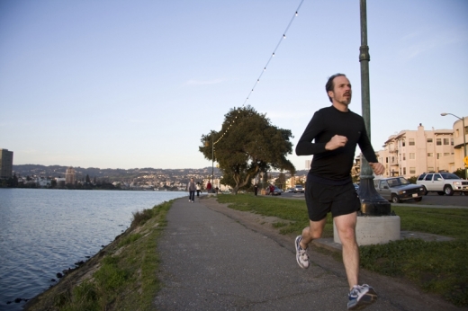 Matt Riutta on Lake Merritt- Shot for the Oakland Marathon Feature- East Bay Express